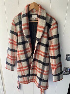 Greylin Anthropologie Wool Sweater Coat Buttons and tie
